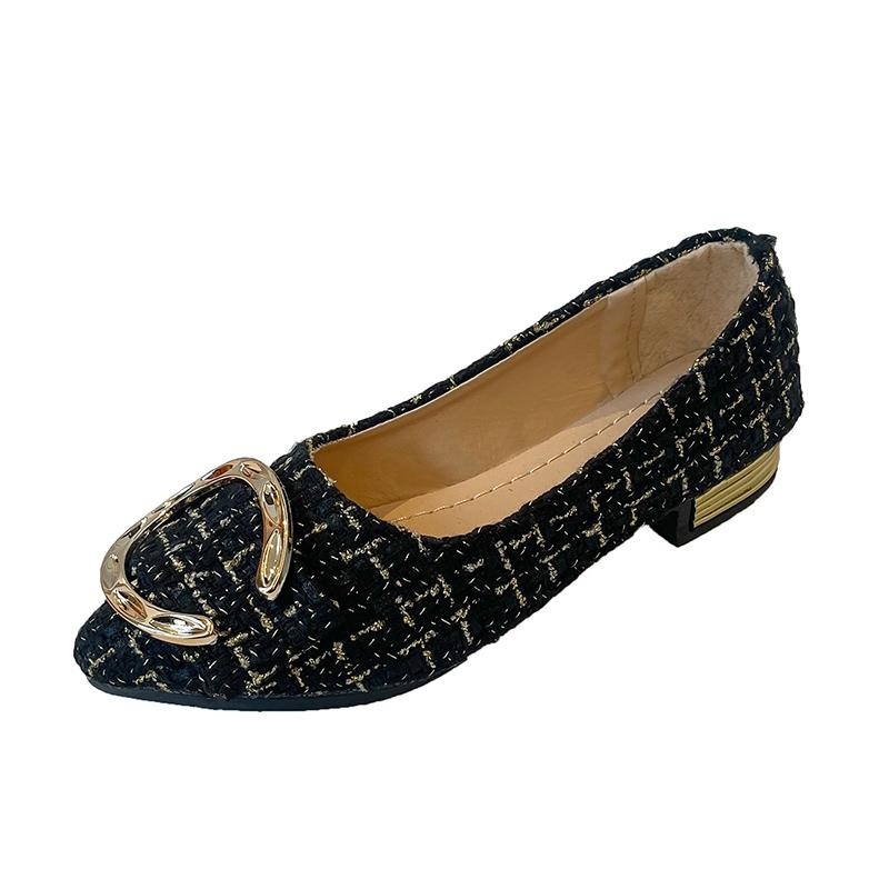 Fashion Spring Autumn Casual Flats Shoes Fashion Pointed Toe Comfortable Non-slip Wear-resistant Simple Metal Decorative Women's Shoes