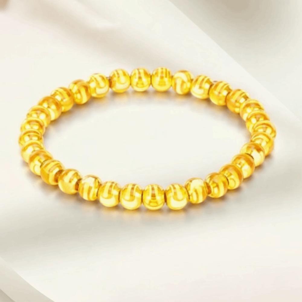 Intertwined Pattern Gold Cat's Eye Bracelet Lucky Round Gold Hand Chain Women's