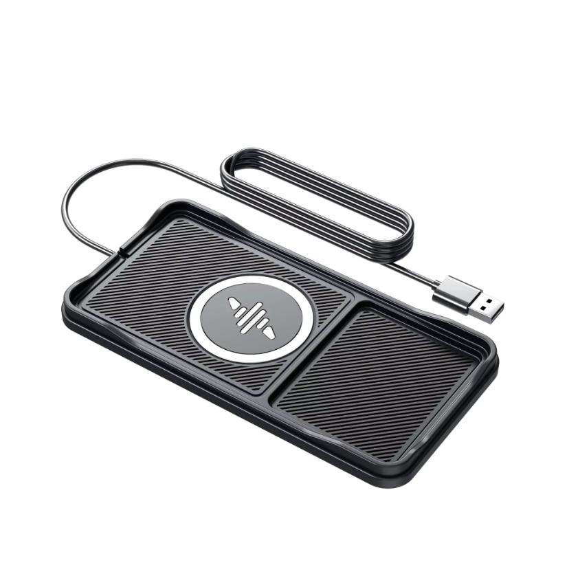 

Беспроводное автомобильное зарядное устройство Силиконовый коврик для iPhone 16 15 14 13 12 Pro Max Samsung S24/S23 LG AirPods 3 2 Настольная база для быстрой зарядки