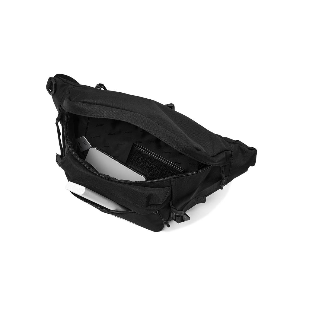 Li Ning Sportlich Lässig Reißverschluss Schulter Crossbody Tasche Unisex Taschen Schwarz ABDT189-1