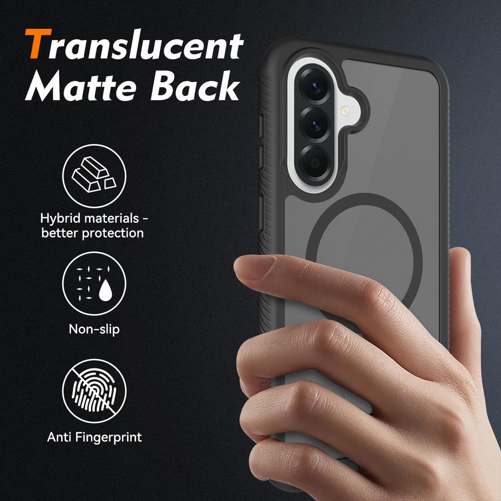 PET Screen Protector Skin Feel Matte Magnetic Phone Case For Samsung Galaxy A16 A26 A36 A56 A17 A37 A57 5G Translucent Cover