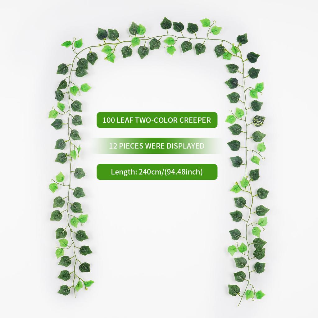 12PCS Artificial Plants Home Decoration Fake Vine Greenery Room Decoration Green Leaves Wall Liana Ivy Decorative Creeper Foliag