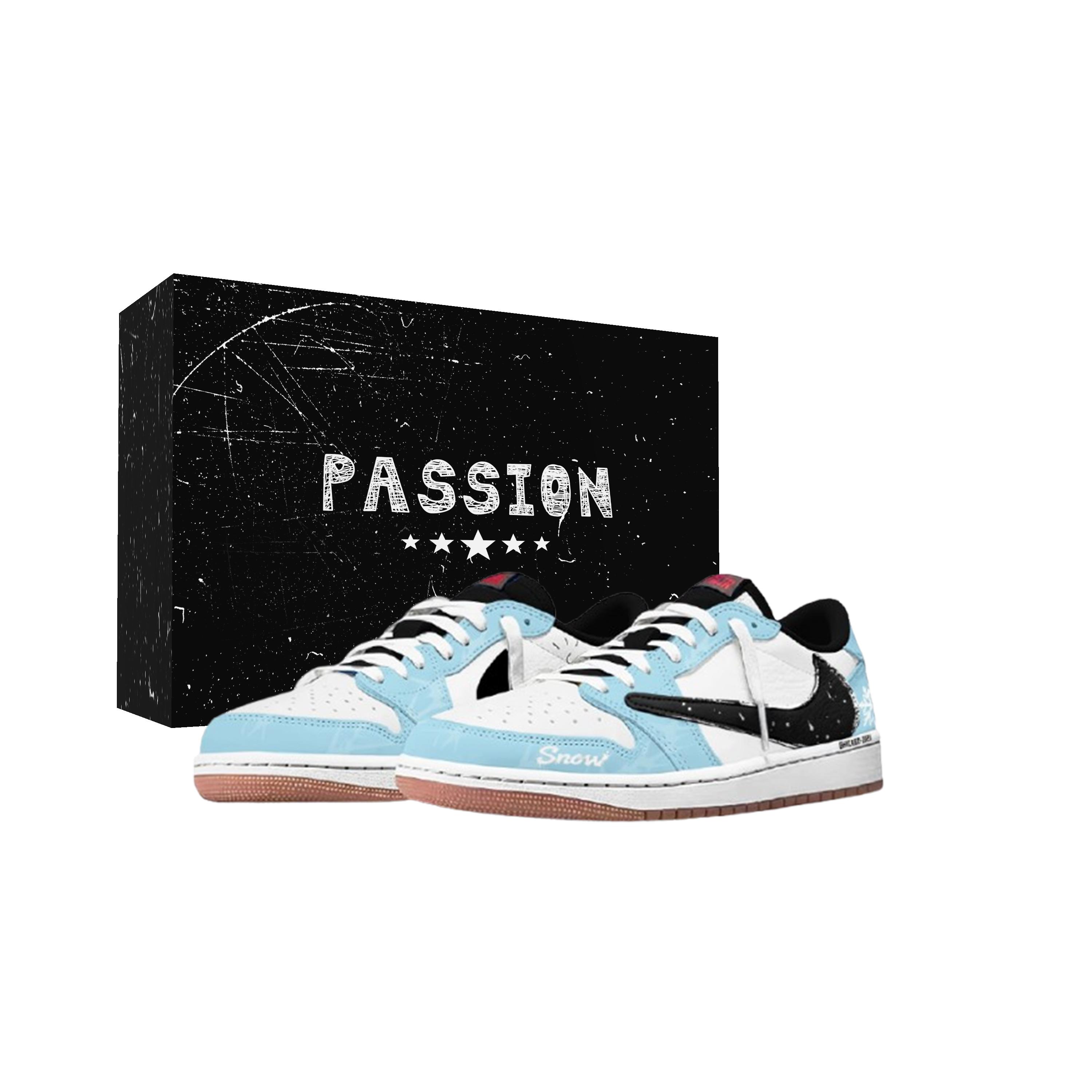 

Travis Scott x Jordan Air Jordan 1 Синьо-білий Travis Scott X AJ1 Низькі Амортизація Низький верх Вінтажні Баскетбольні кросівки Унісекс DZ4137-700(Команда1698-) 42