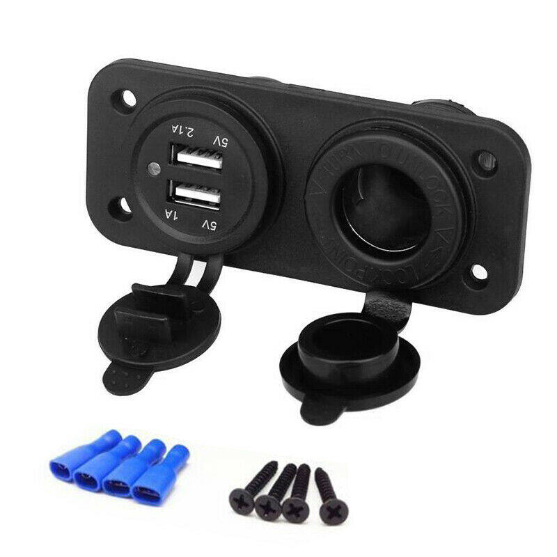 12V 24V Wohnmobil Caravan Dual USB Buchse Adapter Ladegerät Zigarettenanzünder UK