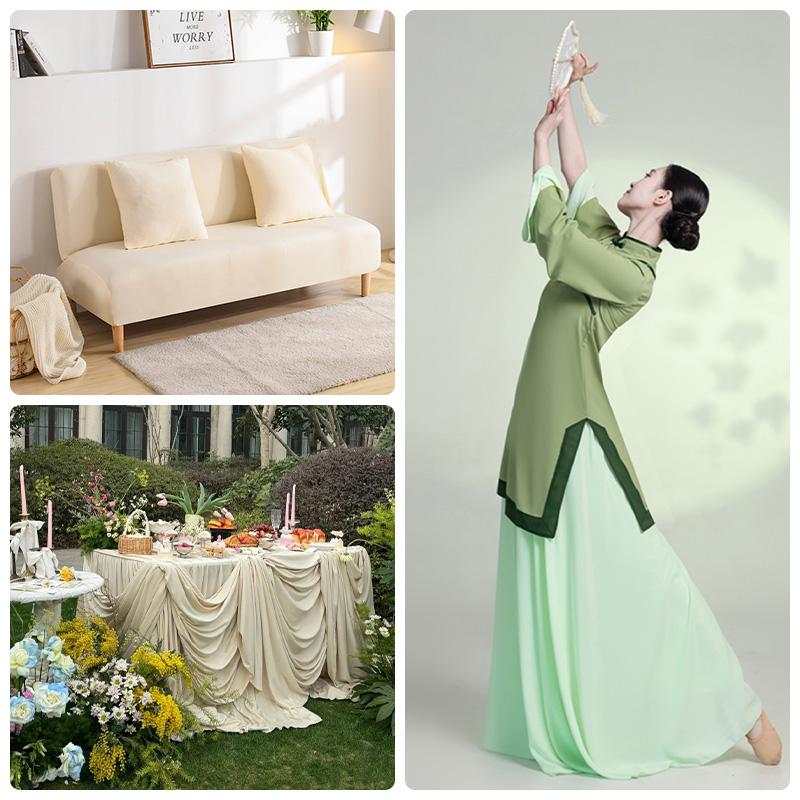 170x50/200cm Esnek Süt İpeği Örgü Kumaş Performans Akşam Elbiseleri, Dans Kostümleri Düğün Süslemeleri Kendin Yap Kumaş İçin