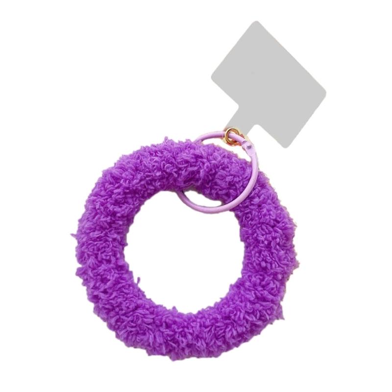 

Soft Phone Holder Versatile Hand Strap Plush Key Attachment Versatile Keychain Anti Drop Phone Case Accessories Jewelry світло-фіолетового кольору