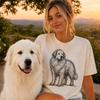 Great Pyrenees Line Art Shirt, Minimalist Scribble Pyrenees Sketch Tee, Abstract White Dog T-Shirt, Great Pyrenees Mom Gift