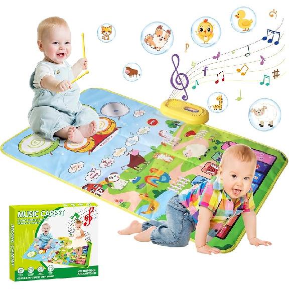 Toddler Toys for 1 2 3 Year Old Boy Toys for Ages 0-2, Piano Mat Baby Toys Gifts for 1 2 3 Year Old Boys Birthday Gift Sensory Toys for Toddlers 1-3
