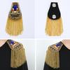 Yousheng Shoulder Epaulet Buttons Rivet Chain Tassels Handmade DIY Clothes Decor Men Women Shoulder Board Badge Brooch Business Suit Accessories
