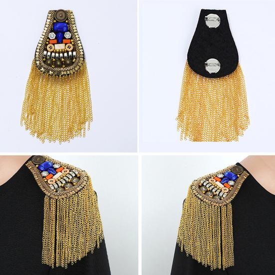 Buttons Rivet Chain Tassels Handmade DIY Decor Men Women Shoulder Board Badge
