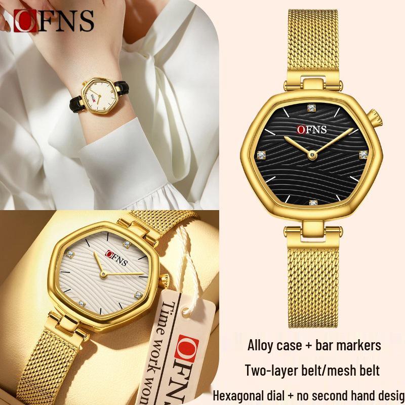 OFNS Hexagonal Quartz Waterproof Fashion Watch