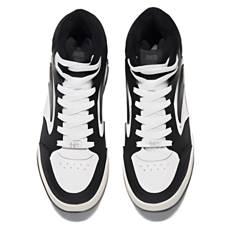 Anta 982 Thermal Abrasion Resistant Height Increasing High top Skateboard Shoes Women's Black White 122348916-2