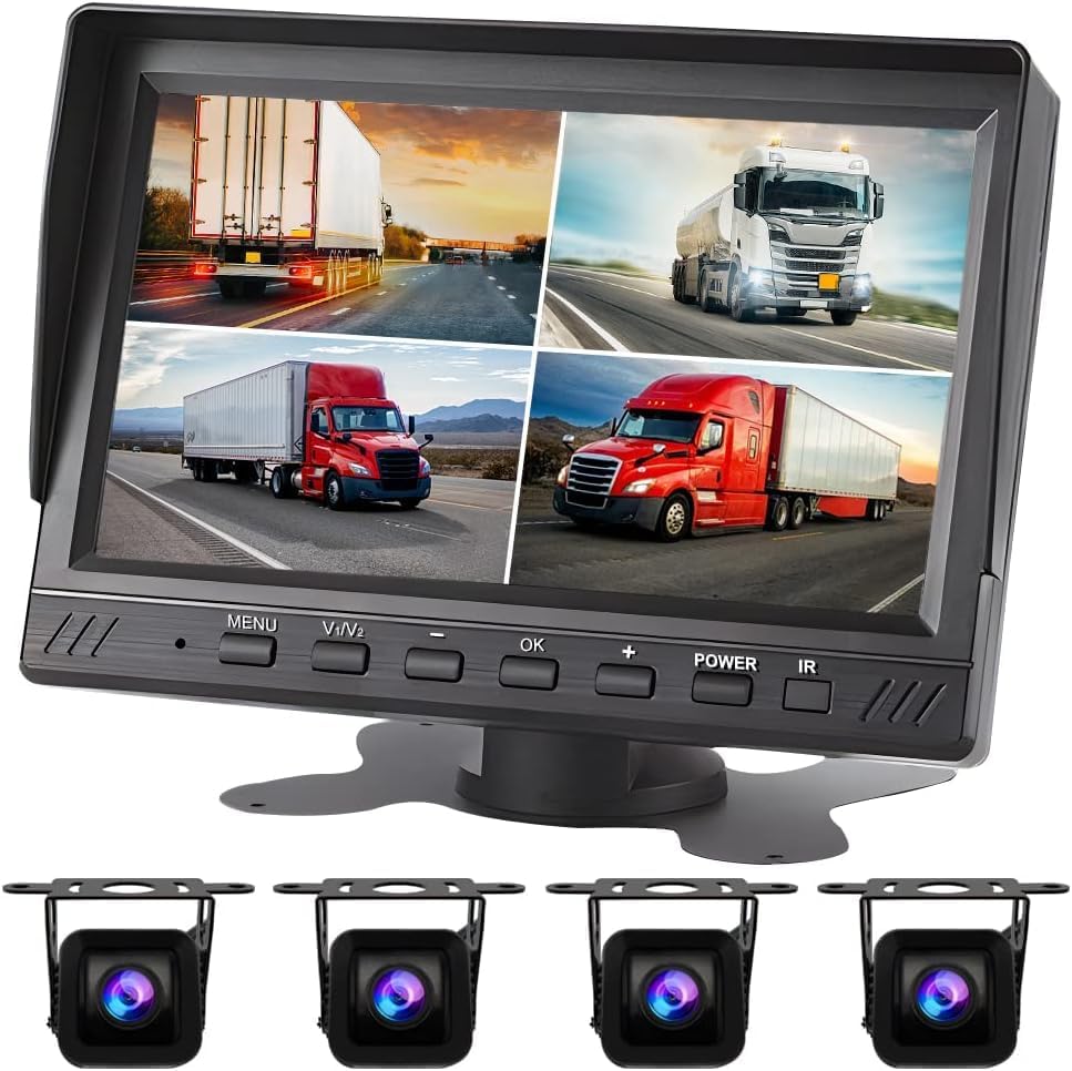 OBEST 24V Backup Camera with IP68 Night Vision and a Single Cable for Heavy Passenger and Large Powered by a Cigarette Lighter Socket for Easy
