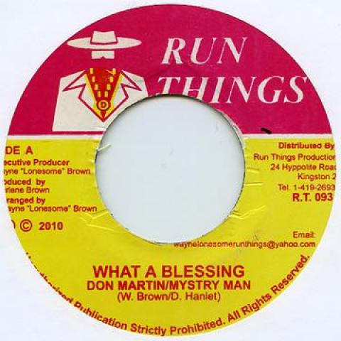 7inch Record DON MARTIN, MISTY - What A Blessing Run Things 2010 Jamaica Reggae, Ska & Dub