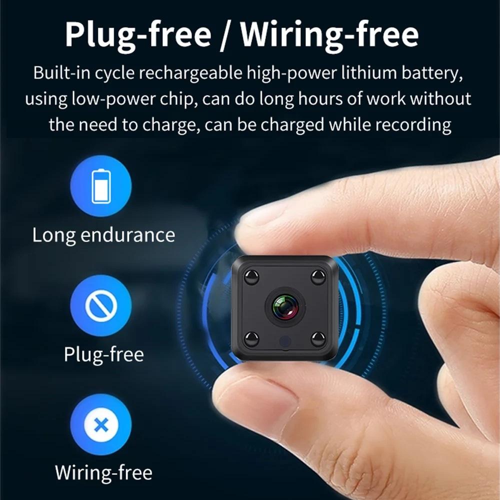 1080P HD WiFi Remote Monitor Camera - Built-in Battery, Night Vision, Smart Home Security