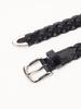 [BEAMS HART] Leather Belt Leather Mesh Puntare Belt (M-L) Men's BLACK M