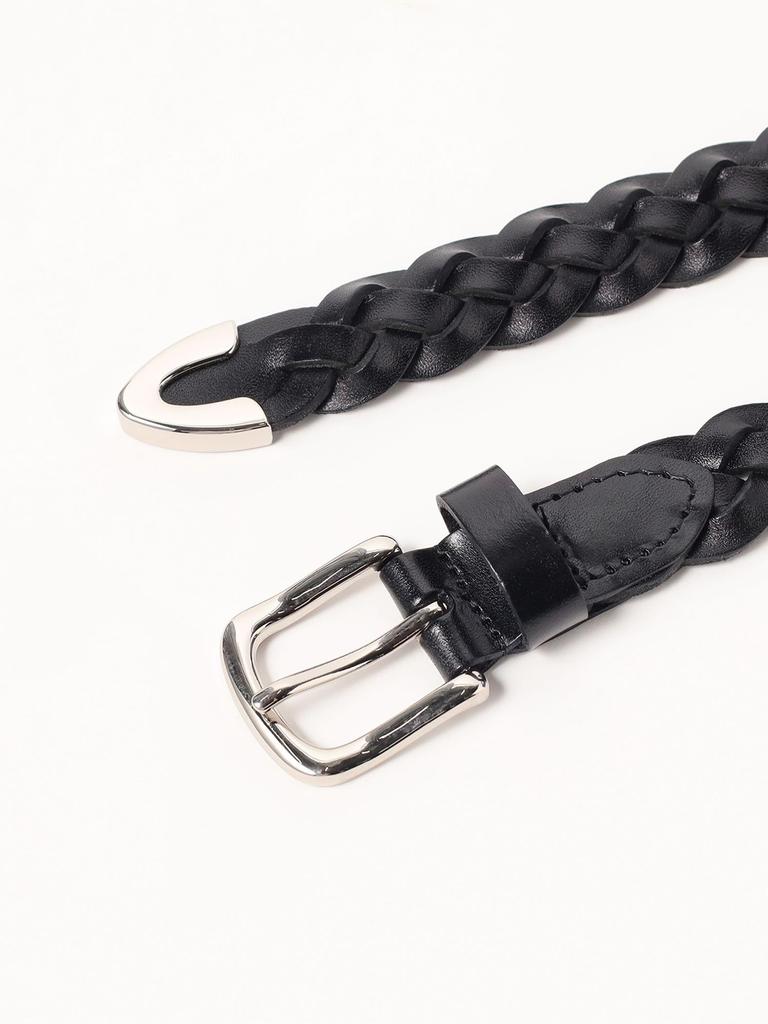 [BEAMS HART] Leather Belt Leather Mesh Puntare Belt (M-L) Men's BLACK M