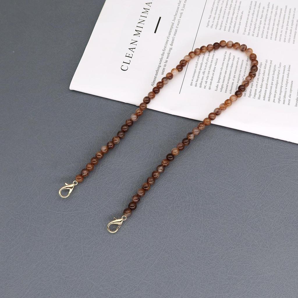 Two-tone Coffee Leopard Bee Print Chain Handbag with Crossbody Shoulder Strap