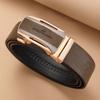 Men's New Genuine Leather Belt  Fashionable and Versatile Business Leather Automatic Buckle Belt  Middle Aged and Young People's Simple Jeans Belt
