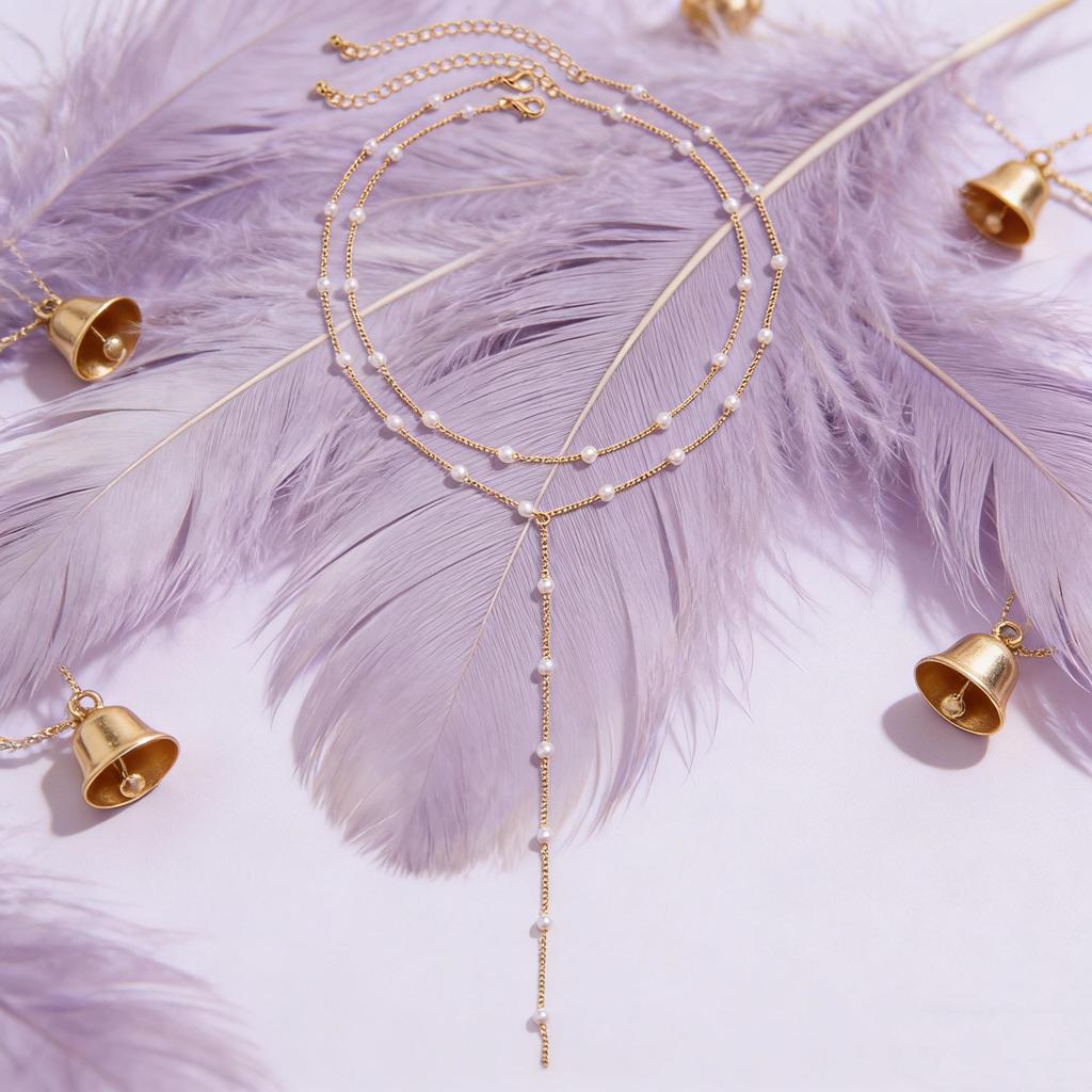 European and American Faux Pearl Geometric Necklace - Versatile Summer Jewelry for Women