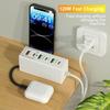 Total 120W USB Power Strip Type C Mobile Phone Charger Fast Charging Electrical Socket Power Strip EU US UK Plug Wall Adapters