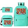 "¡VAMOS ESPAÑA" Spain Themed 3Pc Backpack Set Boy Girl Student Fashion Mini Crossbody Bag and Pencil Case Suit Unisex Mochilas