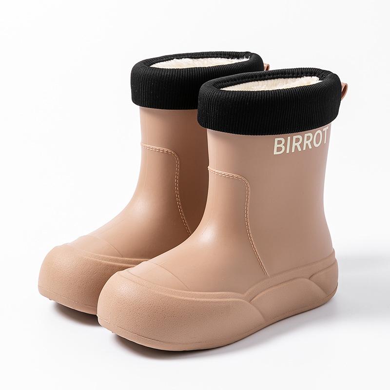 Water shoes Japanese flat rain boots rain shoes girls short tube anti-medium tube water boots