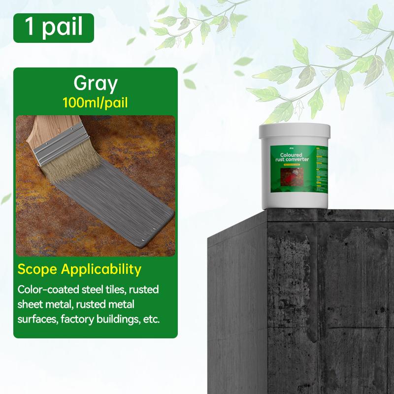 Water-Based Rust Inhibitor Metal Paint, Rust Converter Paint No Rust Removal Needed, Color Steel Tile Renovation Rust Stabilizer