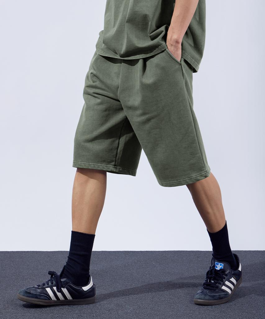 TOPBOY Heavy Duty Pigment One-Pleat Bermuda Pants Light Khaki