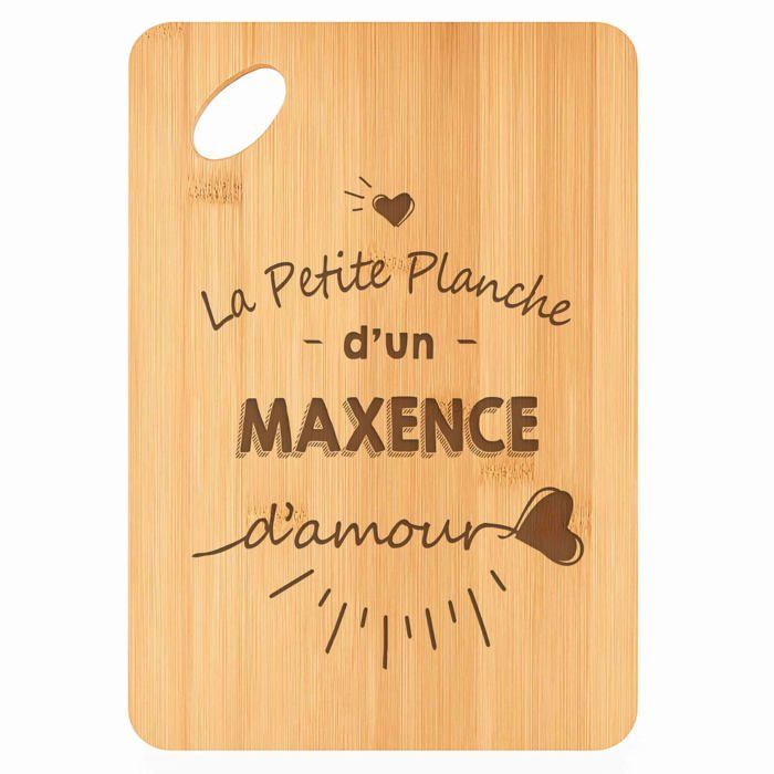 Planche à découper / Plateau apéro - PLANETEE - Maxence d'amour - Bambou - 30x20x1 cm - Trou 24 mm