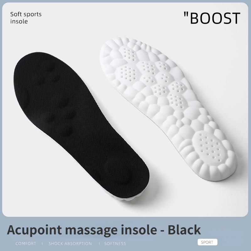 

4D Спортивная стелька для мужчин/женщин из искусственной кожи с полной арочной подушечкой, антибактериальная, устойчивая к запаху, поглощающая пот, дышащая, высокая эластичность, амортизация для отдыха 46 чёрный