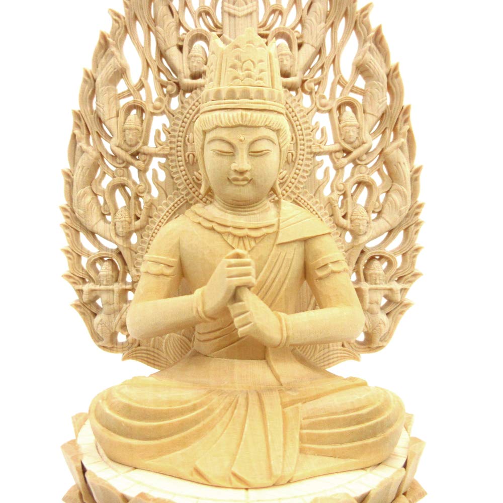 Kurita Buddha Statue Marke Dainichi Nyorai Sitzend Geschnitzt Hinoki Fliegendes Himmlisches Wesen Achteckige Basis 5532 [Nyorai] (Vajrayana) Statue, Hochwertig