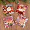 100/200pcs Christmas Candy Cookie Donut Packaging Bags Christmas Self Adhesive Gift Bag Xmas New Year Navidad Noel Decoration