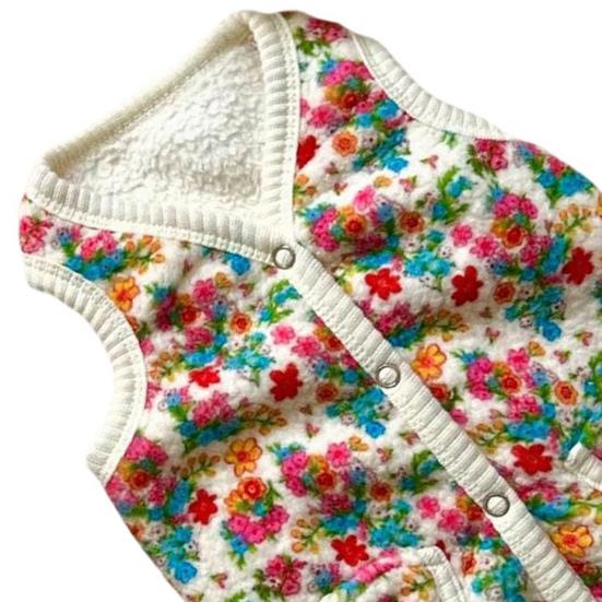 Colorful Floral Dog Vest Sleeveless Pet Shirt Small Dogs Cardigan Warm Winter Poodle Outfit for Small Medium Breeds Bichon Frise Cats