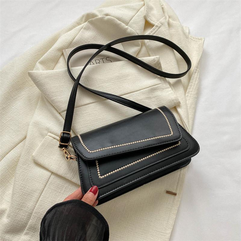 Fashionable Casual Women's Pu Material Small Square Shoulder Bag With Magnetic Closure