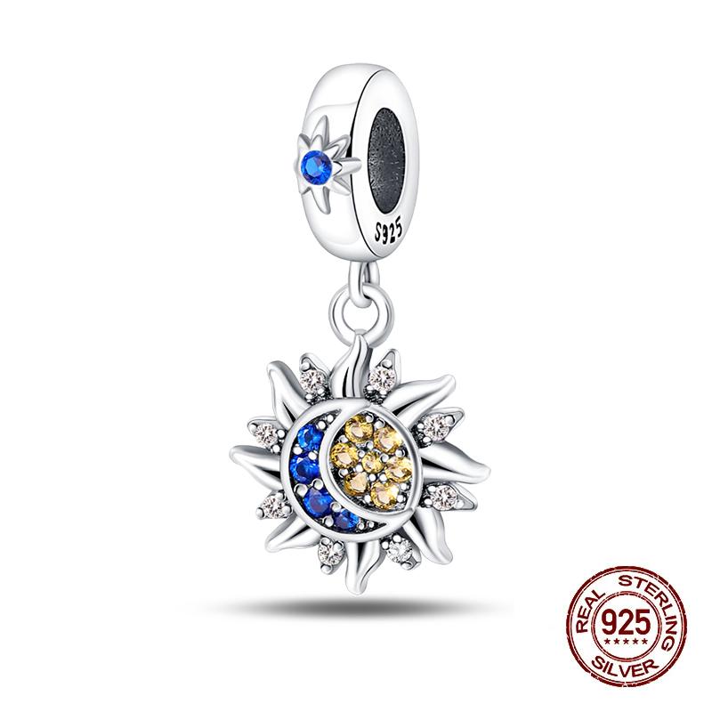 Timeless Genuine Copper Color Zircon Luminous Star Chart Sun Moon Decorative Charms Bead Elements Suitable For 3Mm Authentic Bracelets Jewelry