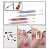 Shiny Diamond Nail Art Brush Double-Ended Dotting Pen Carving Flower Painting Pen Diy Manicure Tool Acrylic Uv Gel Extension