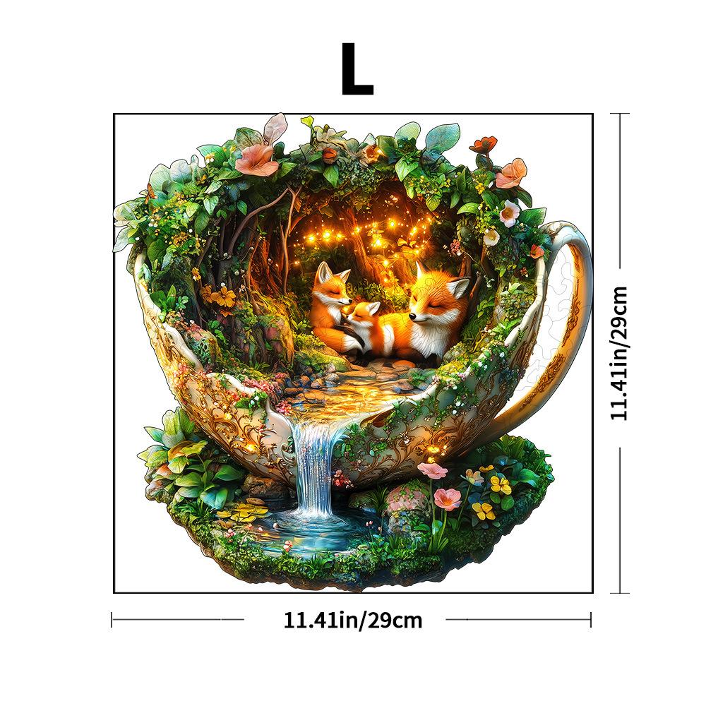 Elephant With Flowers Wooden Puzzle Irregular Small Animal Pieces Flat Wooden Puzzle