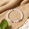 Festive Gifts Clear Quartz Rose Quartz Gray Stone Beaded Bracelet Gentle Fashion Jewelry For Women Daily Wear Gift