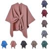 Ladies' Fashionable Warm Cloak, Double-sided Color Slit, Imitation Cashmere, Draped Over Shawl