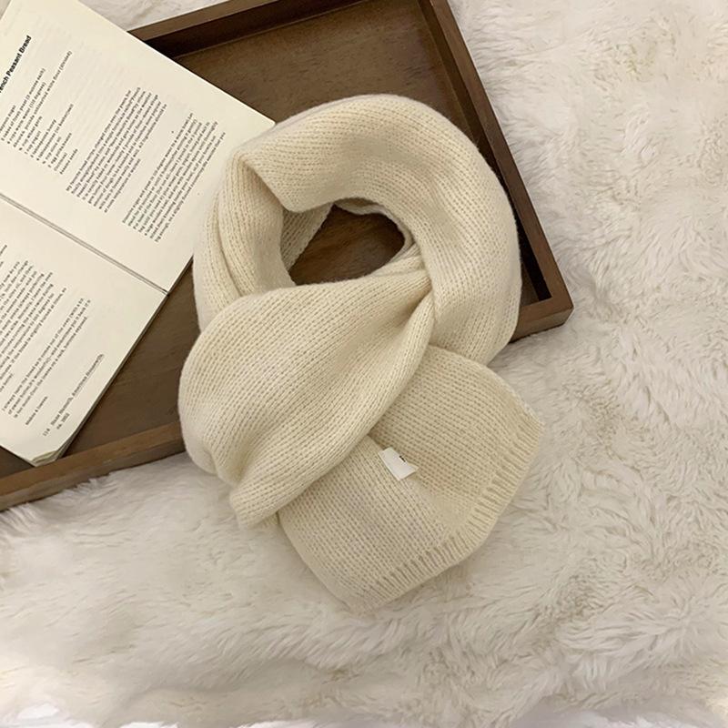 Skjerf vinter varmt nytt ensfarget trend ensfarget allsidig par mykt voksaktig fortykket skjerf strikket sjal