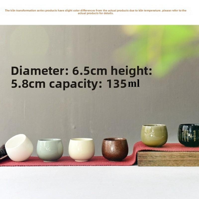 Large White Porcelain Tea Cup Gongfu Lohan Style Ceramic Cup for Single Person Home Office Tea Ceremony Drinking Gift Set