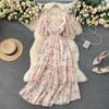 Dames Zomer Sexy V-hals Taille Lange Chiffon Bloemen Strandjurken
