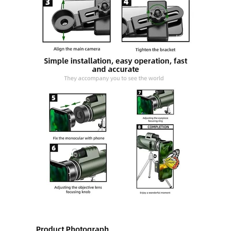 80x100 HD Teleskop 5000m Weitwinkel Faltbar Tragbar Zoom Für Jagd Camping Reise Mini Hohe Leistung Klare Sicht
