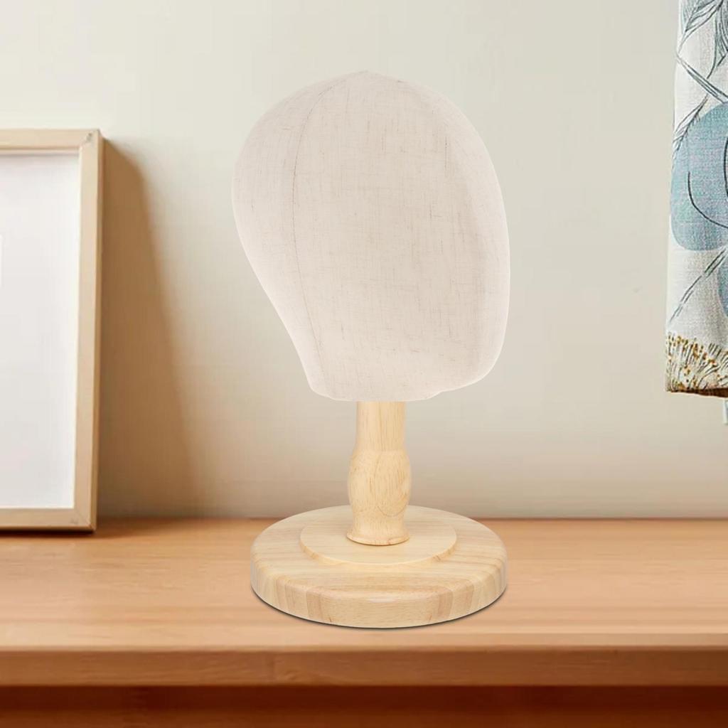 Mannequin Manikin Head Wooden Base Multi Purpose Kids Hat Rack Hair Wigs Hat Display Holder Stand Wigs Display Model for Home