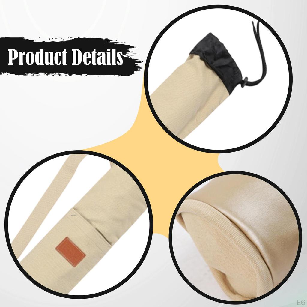 Fishing Pole Storage Bag Pocket with Drawstring Shoulder Strap Gear Organizer Travel