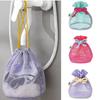 Reusable Mesh Drawstring Bag Ultra Light Travel Toiletry Bag Makeup Storage Bag  Cosmetic Pouch