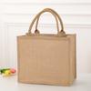 Borsa a Tote da Donna in Juta Borsa a Tote Laminata Vuota Borsa da Shopping Può Dipingere Fai da Te Grande Capacità Borsa a Mano Aperta