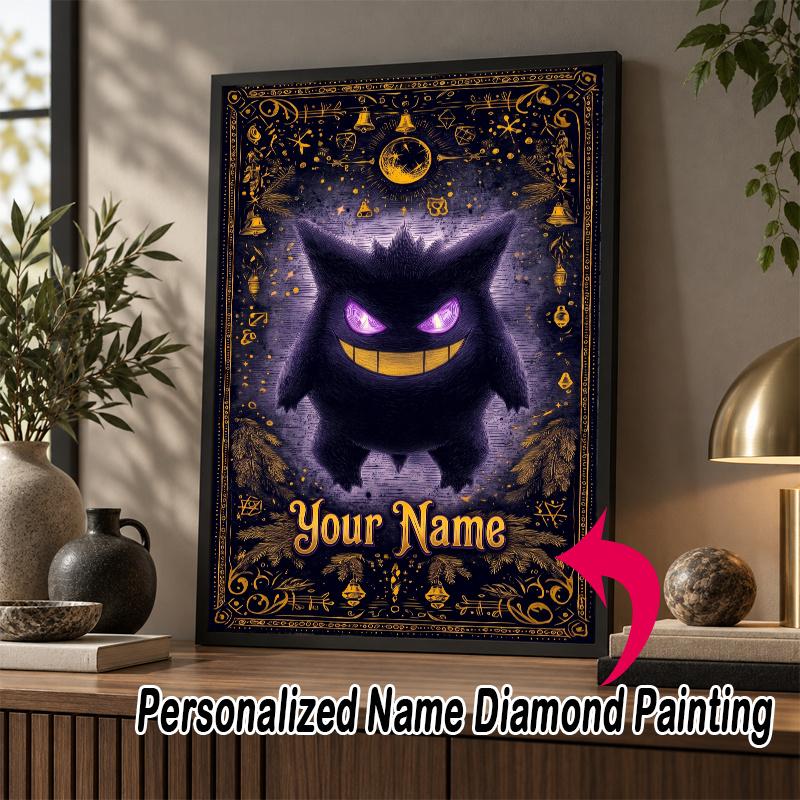 Personalized Gengar Diamond Art Custom Name 5D Diamond Painting Full Drill DIY Craft