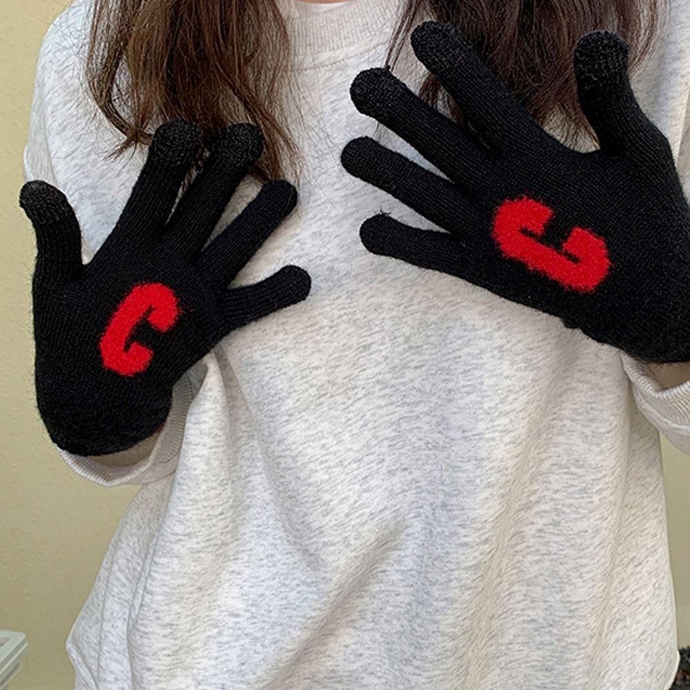 Color Cycling Mittens Outdoor Gloves  Gloves Korean Style Gloves Women Knitted Gloves